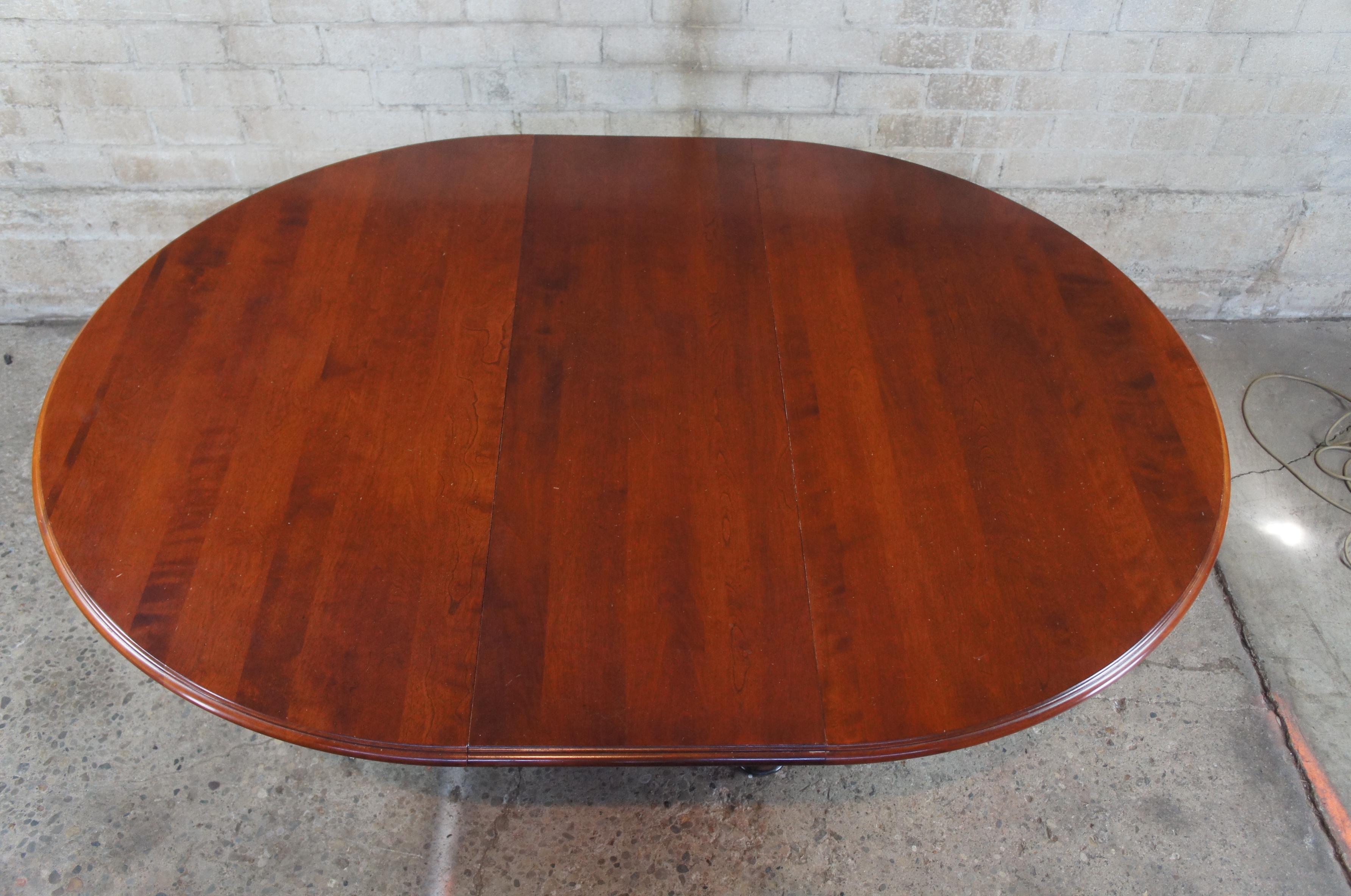 20th Century 2007 Nichols & Stone Round Antiguan Maple Pedestal Extending Dining Table