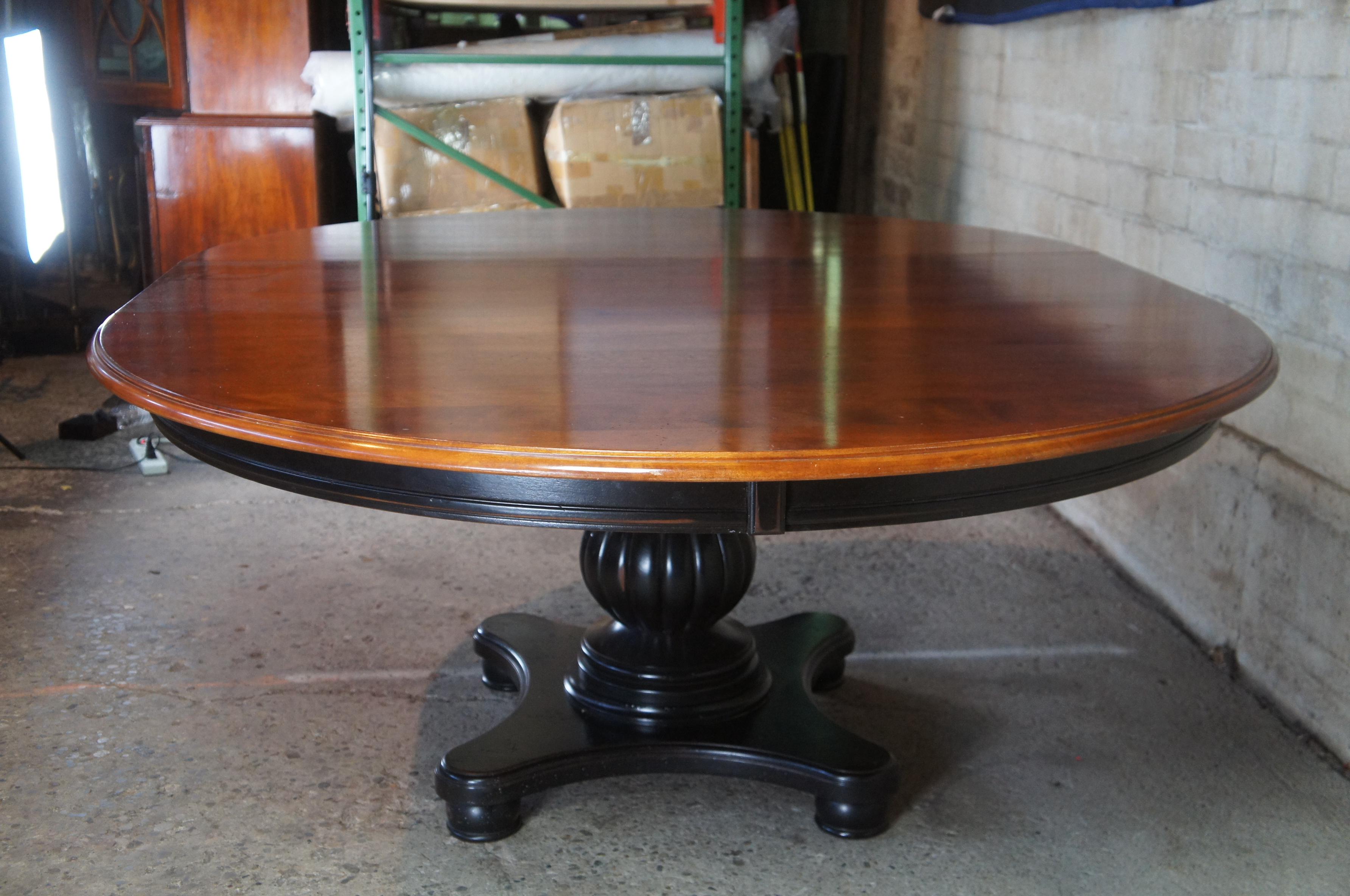 2007 Nichols & Stone Round Antiguan Maple Pedestal Extending Dining Table 1