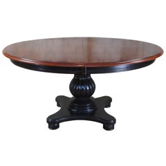 Used 2007 Nichols & Stone Round Antiguan Maple Pedestal Extending Dining Table