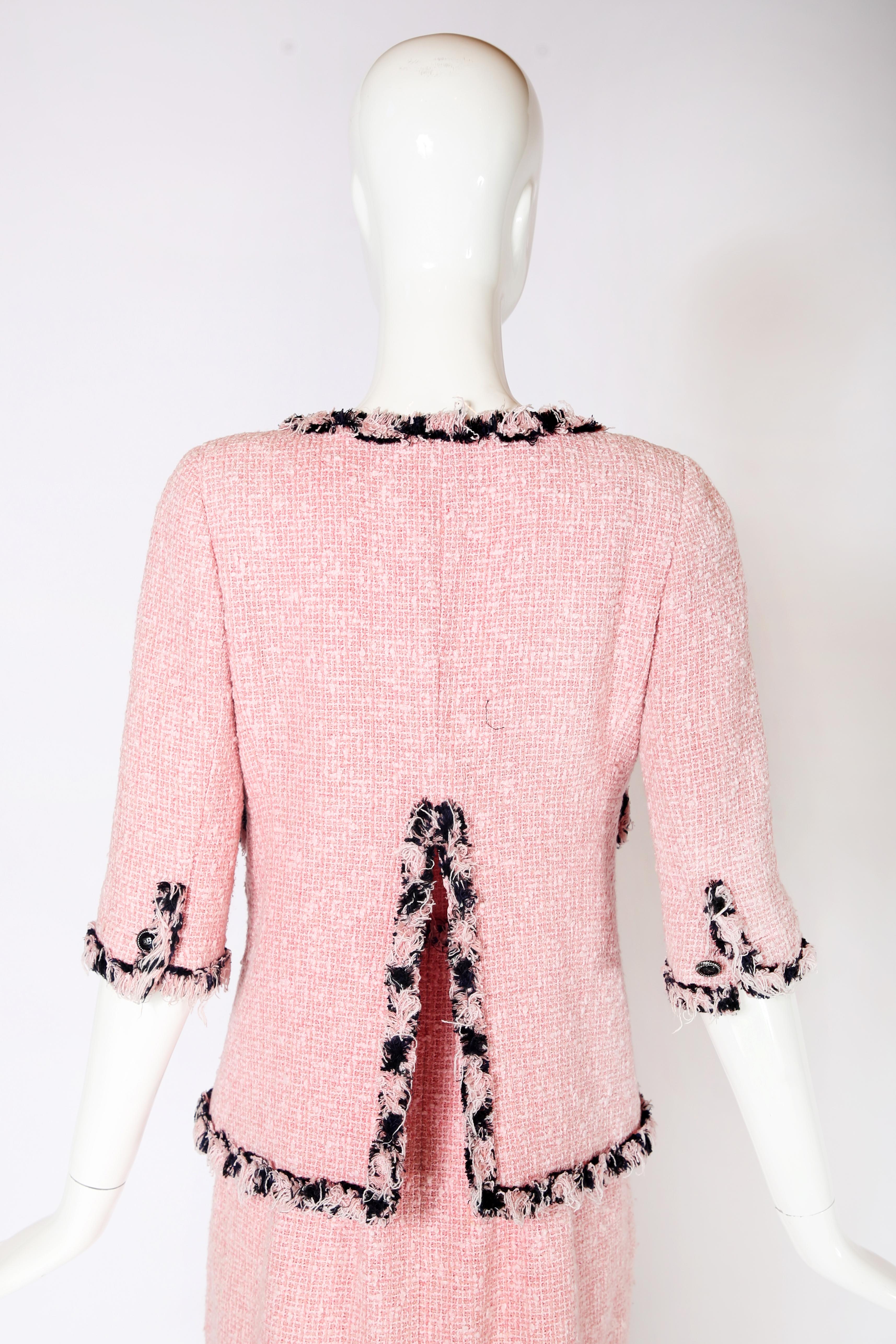 Women's 2007 P/E Chanel Pink Boucle Mini Dress & Jacket Ensemble