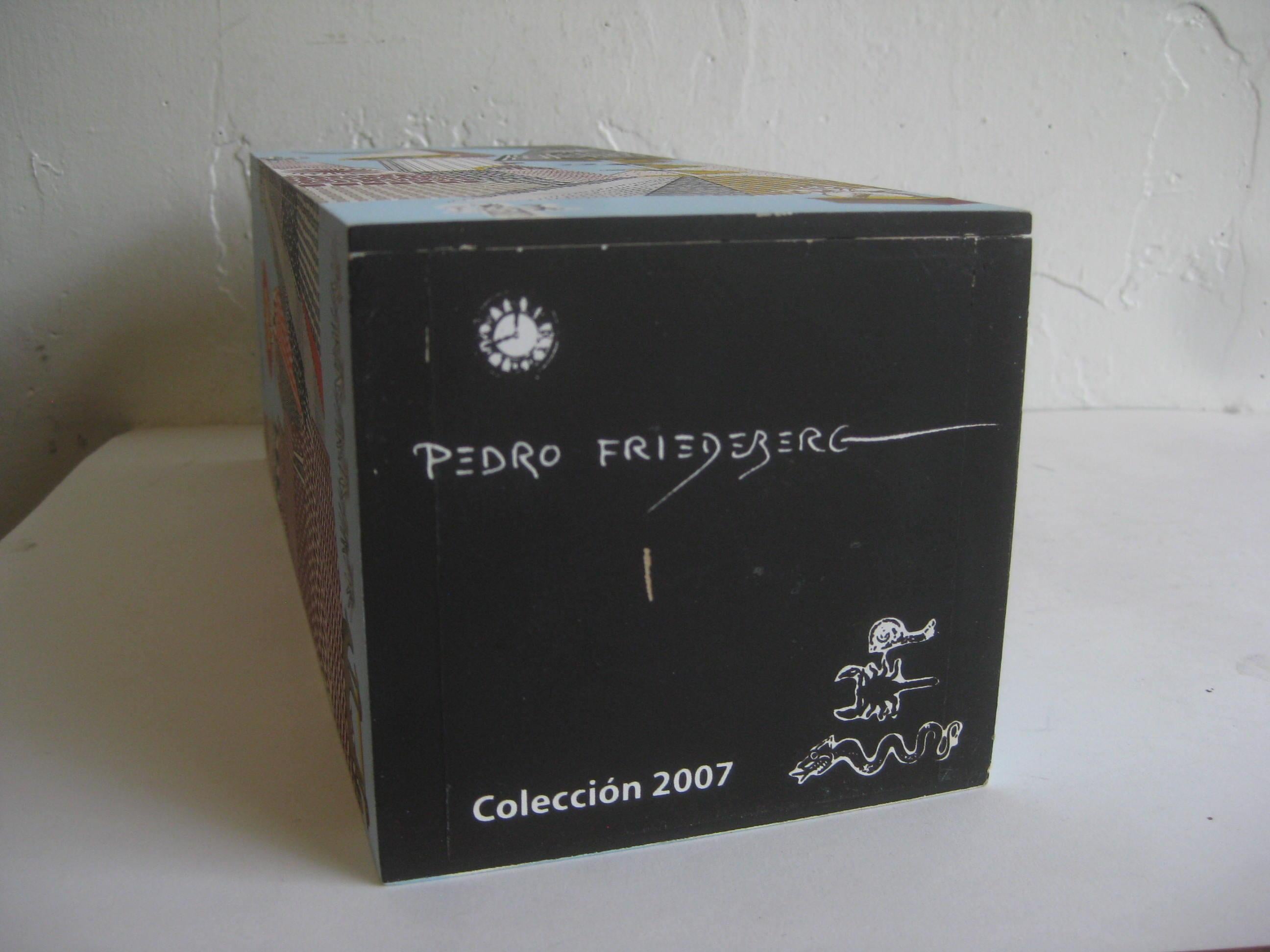 2007 Pedro Friedberg Art Mexican Modernist Silk Screened Wood Tequila Box For Sale 4