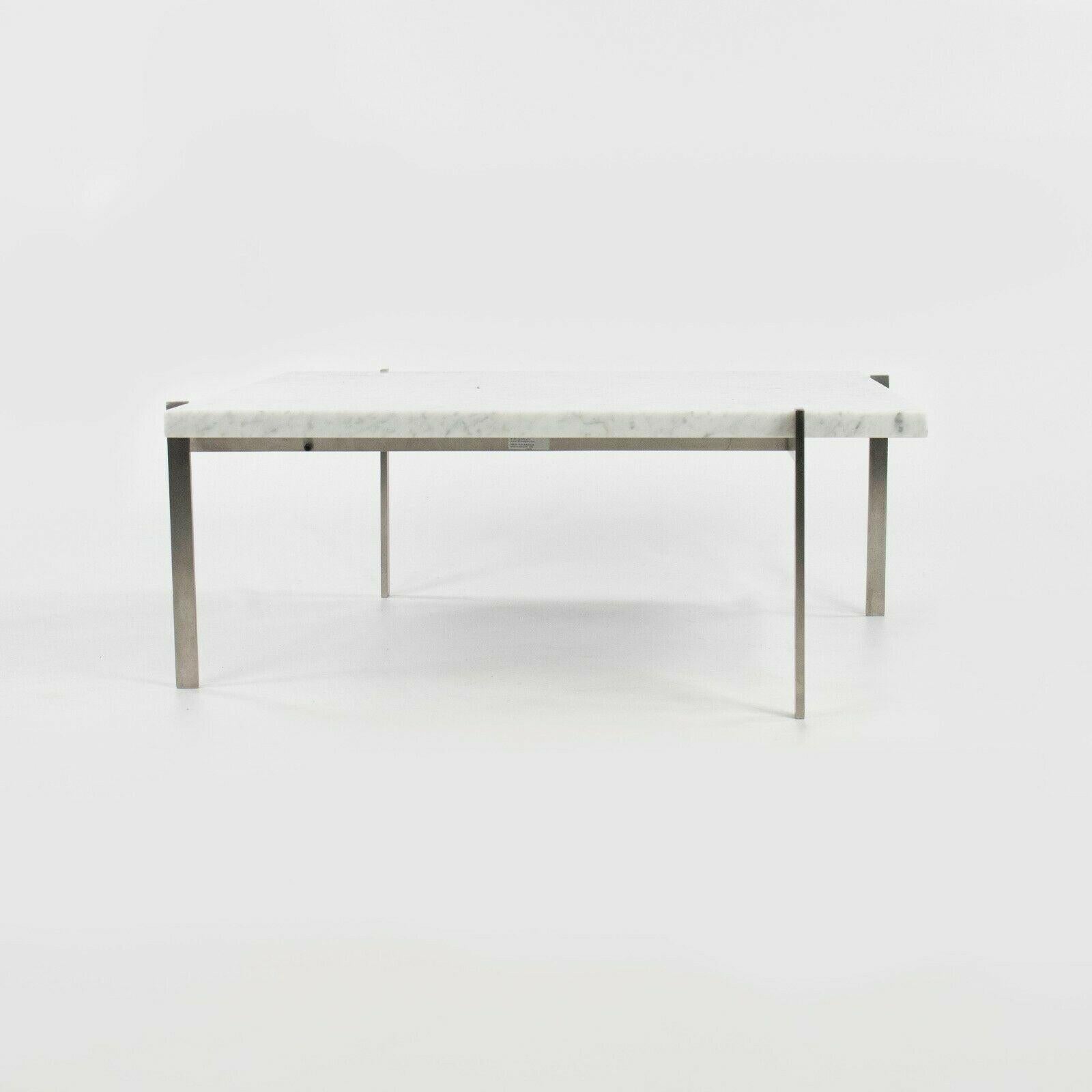 Contemporary 2007 Poul Kjaerholm for Fritz Hansen PK61 Stainless Steel & Marble Coffee Table For Sale