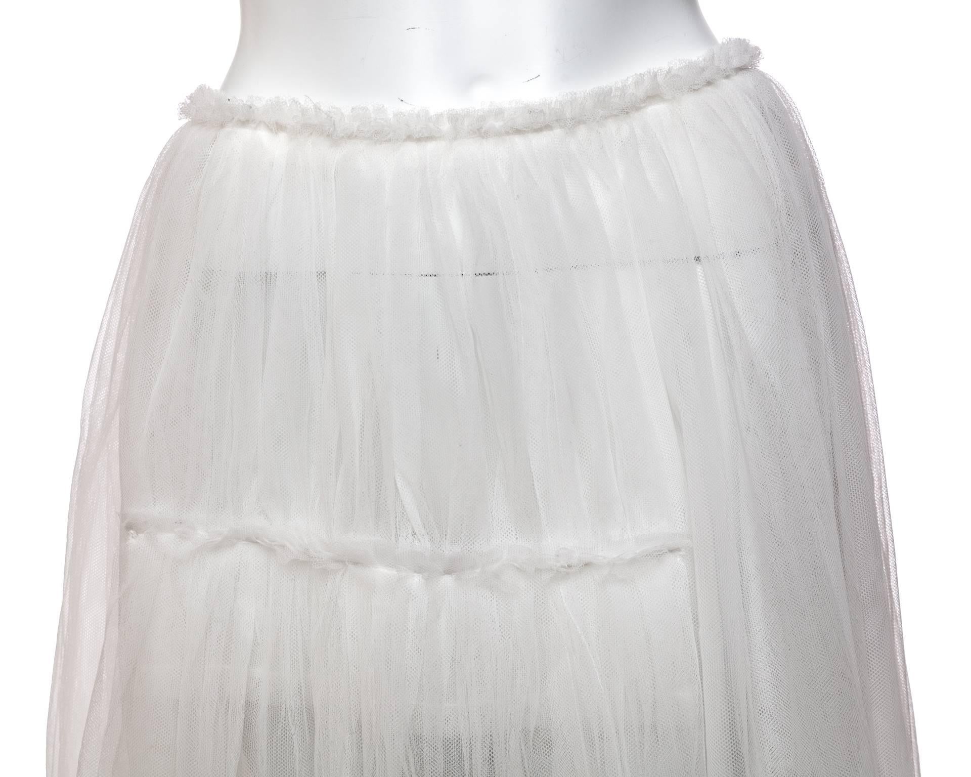 Women's 2007 Rei Kawakubo Comme des Garçons White Layered Tulle Skirt For Sale