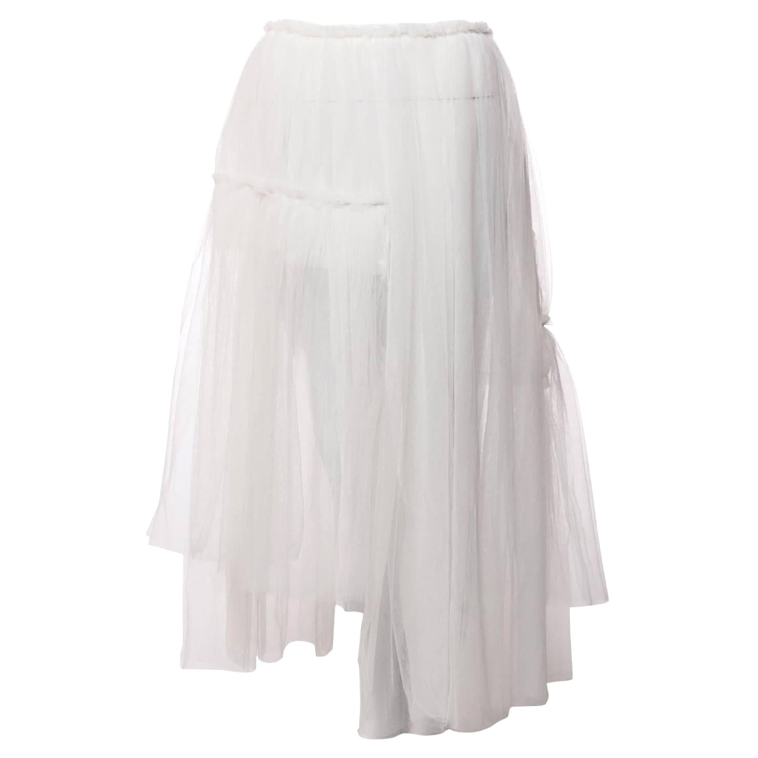 2007 Rei Kawakubo Comme des Garçons Falda blanca de tul en capas