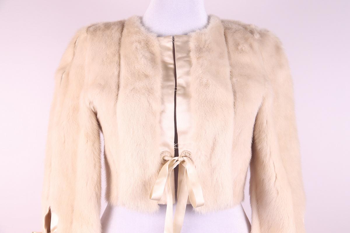 White 2007 Roberto Cavalli mink short fur coat For Sale