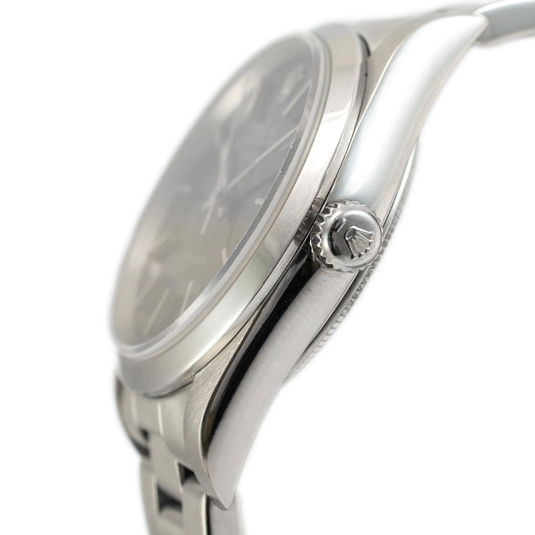 2007 Rolex Air King 34MM 14000M Austern-Uhr aus Edelstahl mit schwarzem Stick-Zifferblatt im Zustand „Hervorragend“ in Houston, TX
