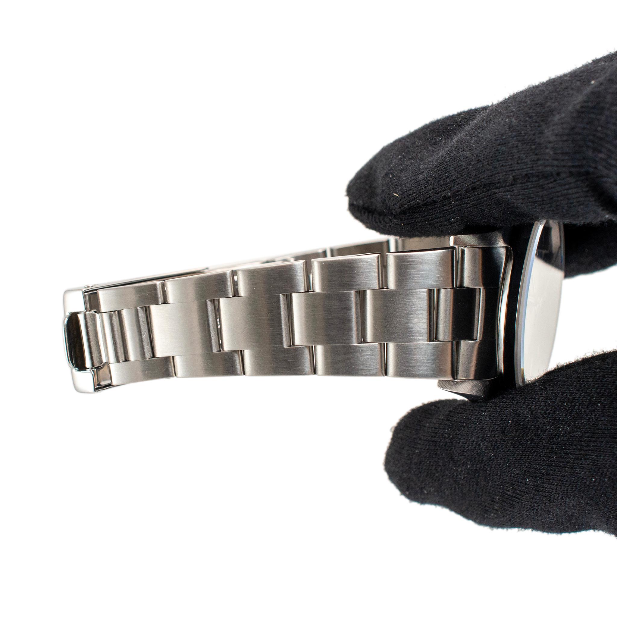 2007 Rolex Air King 34MM 14000M Austern-Uhr aus Edelstahl mit schwarzem Stick-Zifferblatt 3
