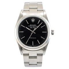 2007 Rolex Air King 34MM 14000M Black Stick Dial Oyster Stainless Steel Watch