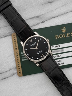 2007 Rolex Cellini 5115 18K White Gold Black Grey Dial Manual Wind 32mm