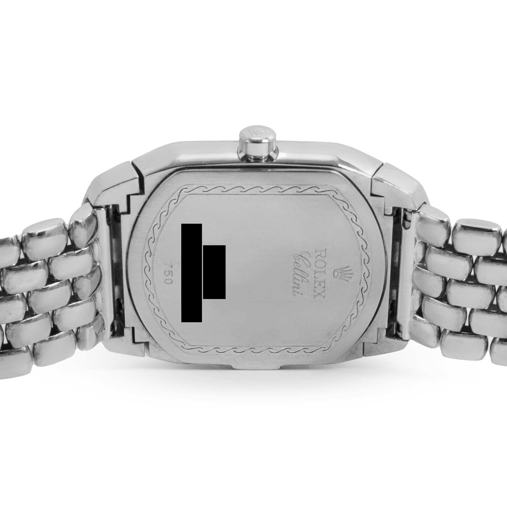 Donna 2007 Rolex Cellini 24MM 6693 Oro bianco 18 carati Pave Diamante Quarzo Orologio in vendita