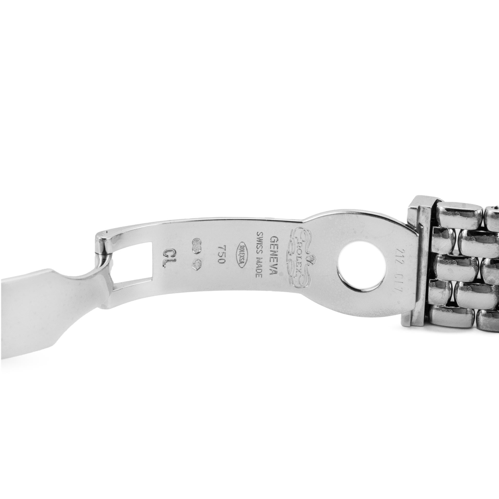 2007 Rolex Cellini 24MM 6693 Oro bianco 18 carati Pave Diamante Quarzo Orologio in vendita 3