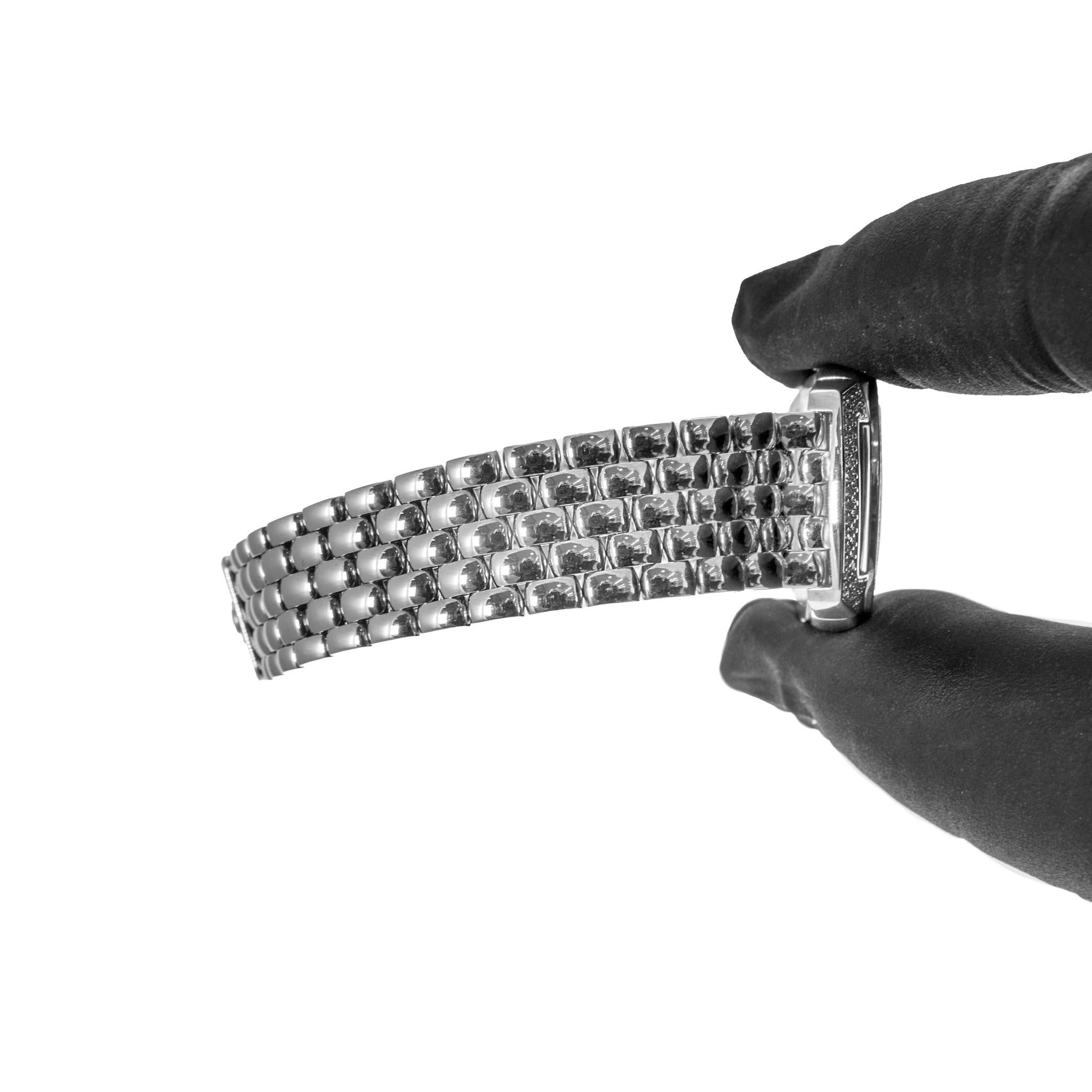 2007 Rolex Cellini 24MM 6693 Oro bianco 18 carati Pave Diamante Quarzo Orologio in vendita 4