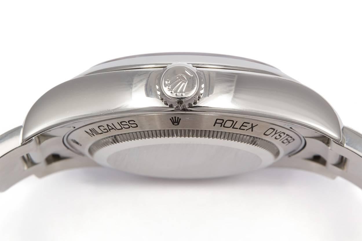 Men's 2007 Rolex Stainless Steel Milgauss 116400 Black Dial
