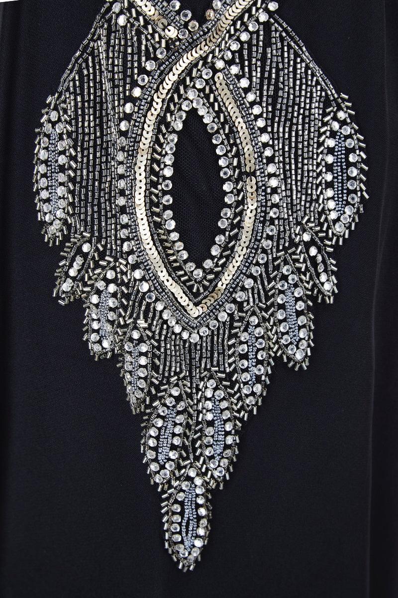 Alexander McQueen jupe chasuble noire ornée de cristaux, défilé 2007 Pour femmes en vente