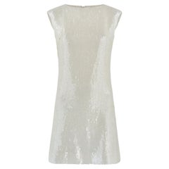 2007 Runway Documented Chanel Off-White Sequin Mini Dress