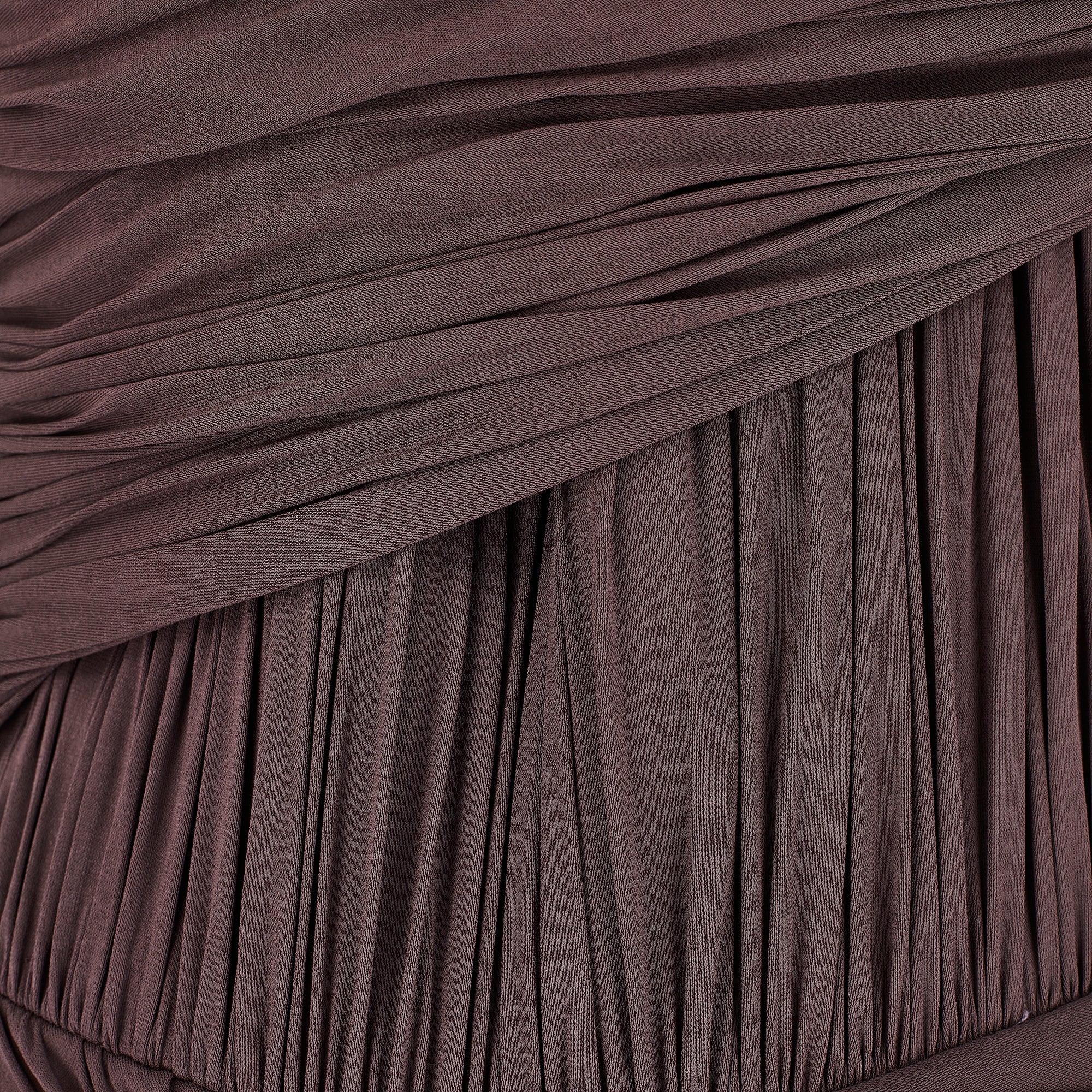 Black 2007 Runway Guy Laroche Couture Dark Mauve Halter-Neck Dress For Sale