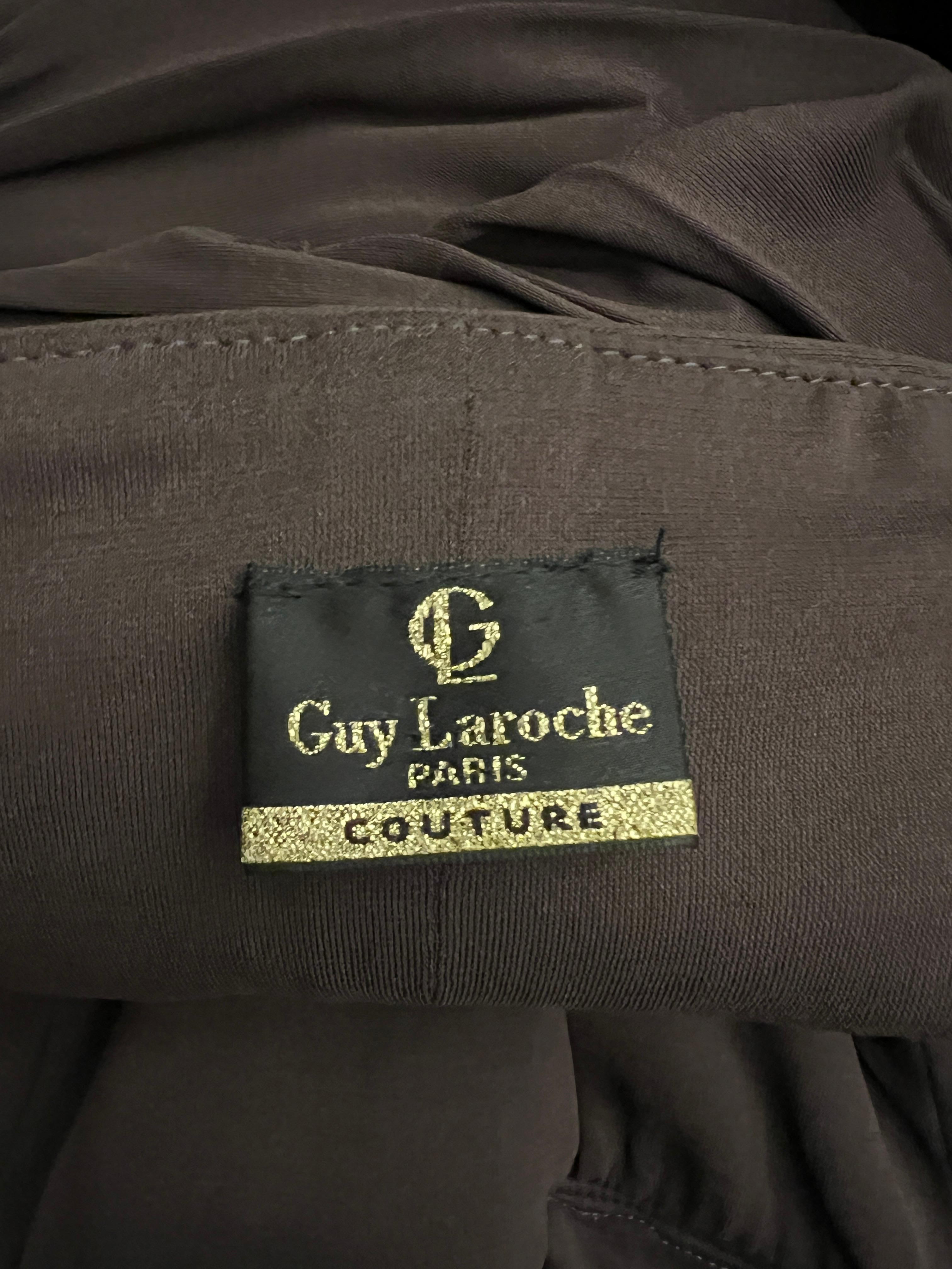 Women's 2007 Runway Guy Laroche Couture Dark Mauve Halter-Neck Dress For Sale