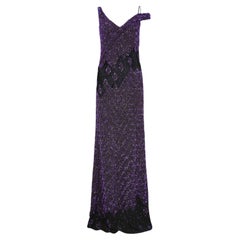 2007 Runway Guy Laroche Maxi Abito in paillettes viola