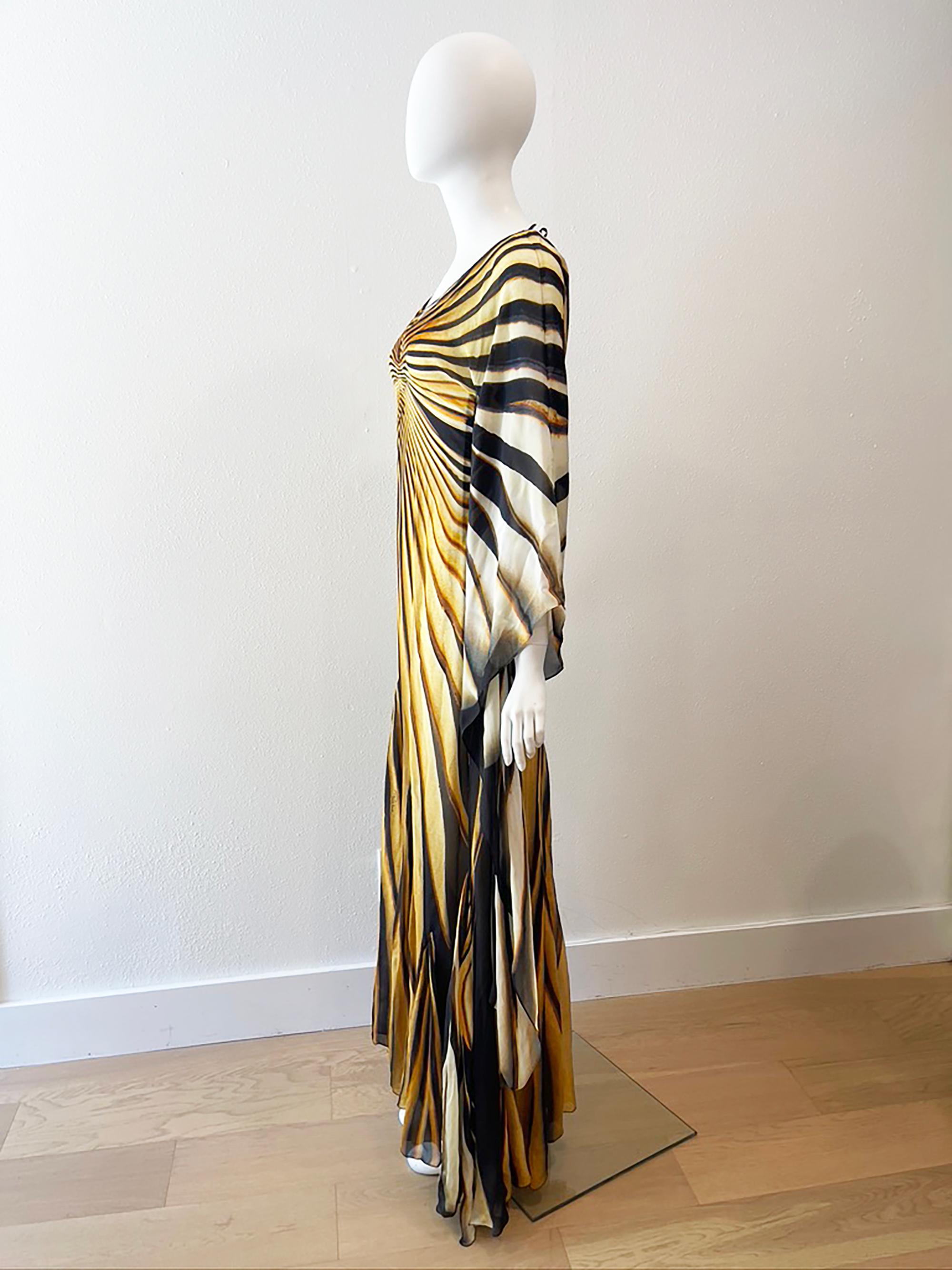 Brown 2007 S/S Roberto Cavalli Silk Butterfly Gown look #44