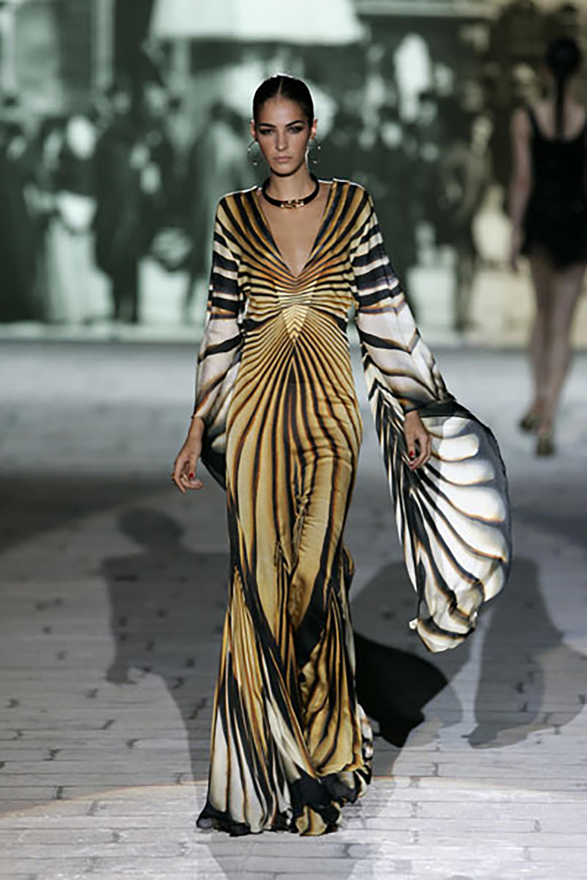 2007 S/S Roberto Cavalli Silk Butterfly Gown look #44 1