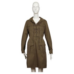 2007 SAINT LAURENT rive gauche robe tunique 'saharienne' vert kaki