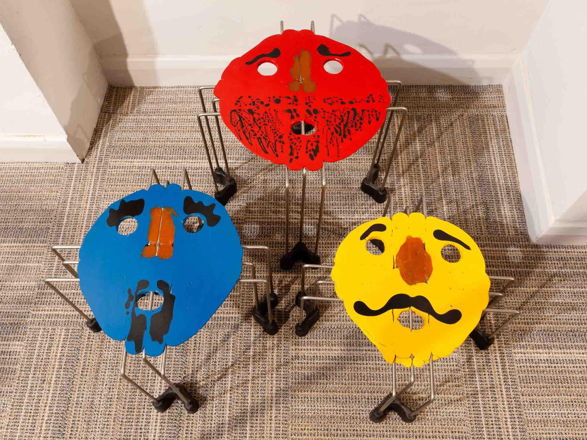Post-Modern 2007 Signed Set of Triple Play Coloured Side Tables by Gaetano Pesce