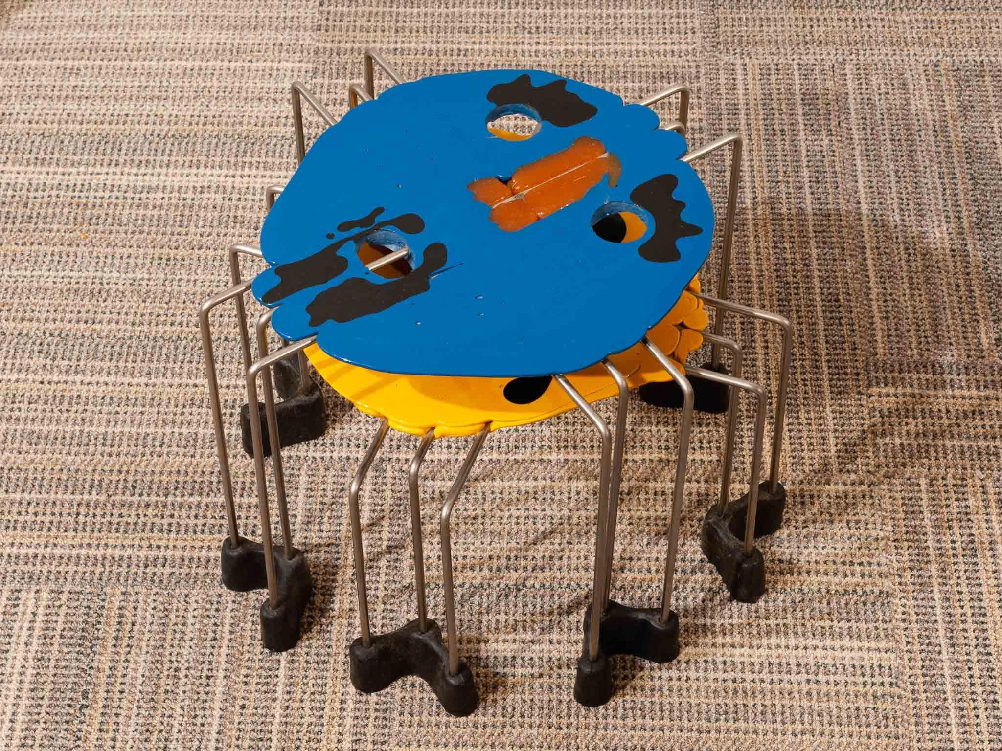 Italian 2007 Signed Set of Triple Play Coloured Side Tables by Gaetano Pesce