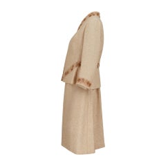 2007 Valentino Haute Couture Runway Cream Embroidered Dress Suit