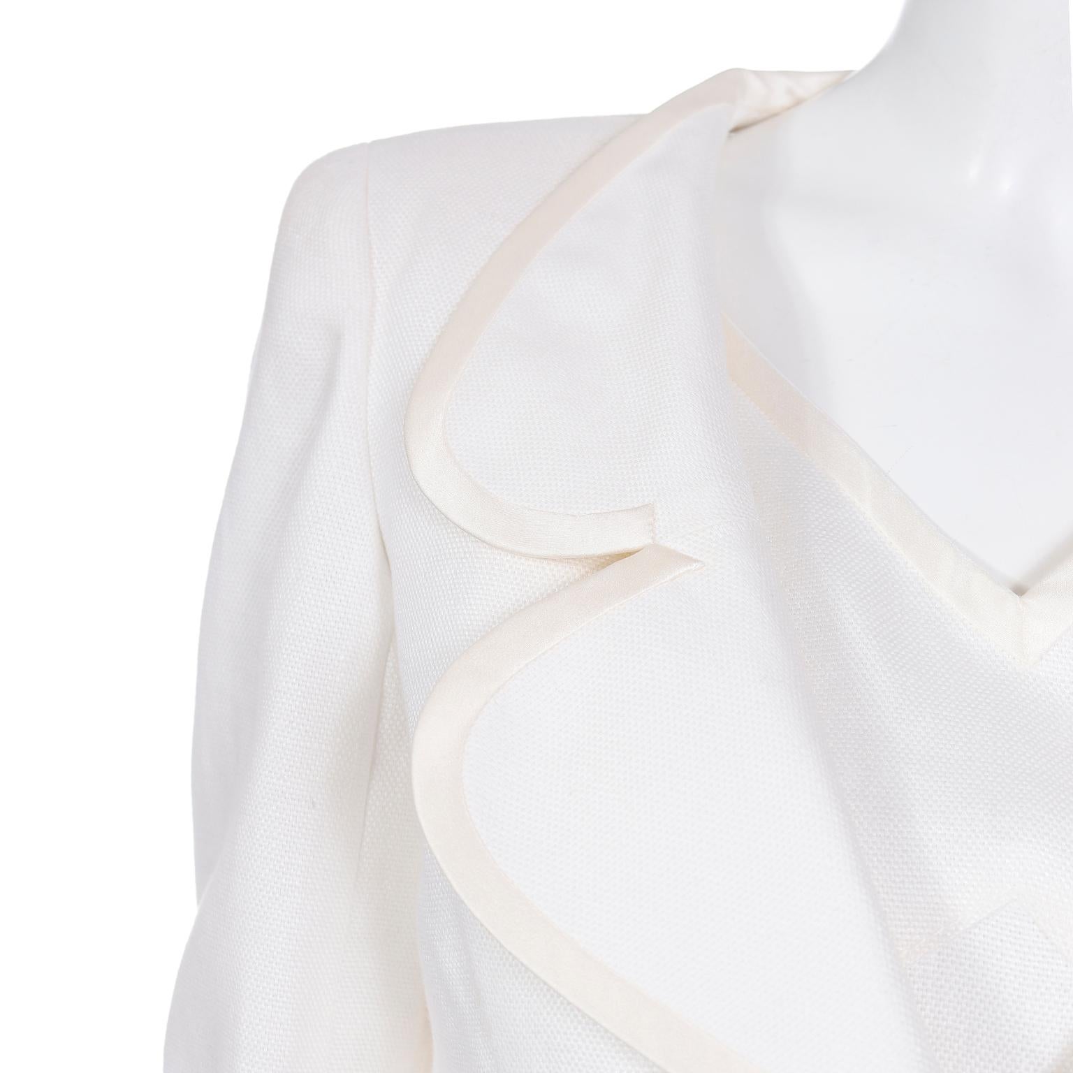 2007 Valentino Ivory Linen Sleeveless Runway Dress w Cropped Blazer Jacket For Sale 8