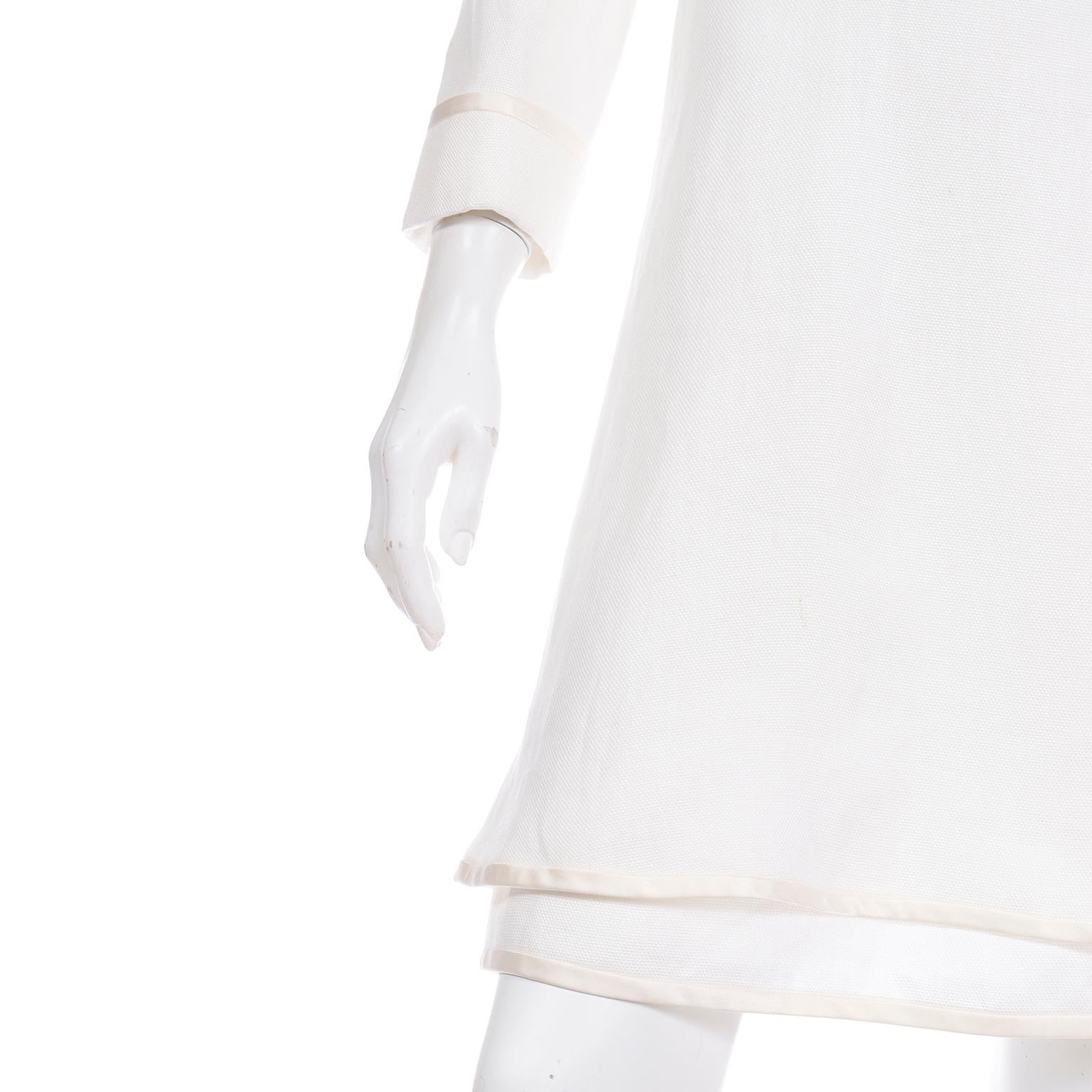 2007 Valentino Ivory Linen Sleeveless Runway Dress w Cropped Blazer Jacket For Sale 10