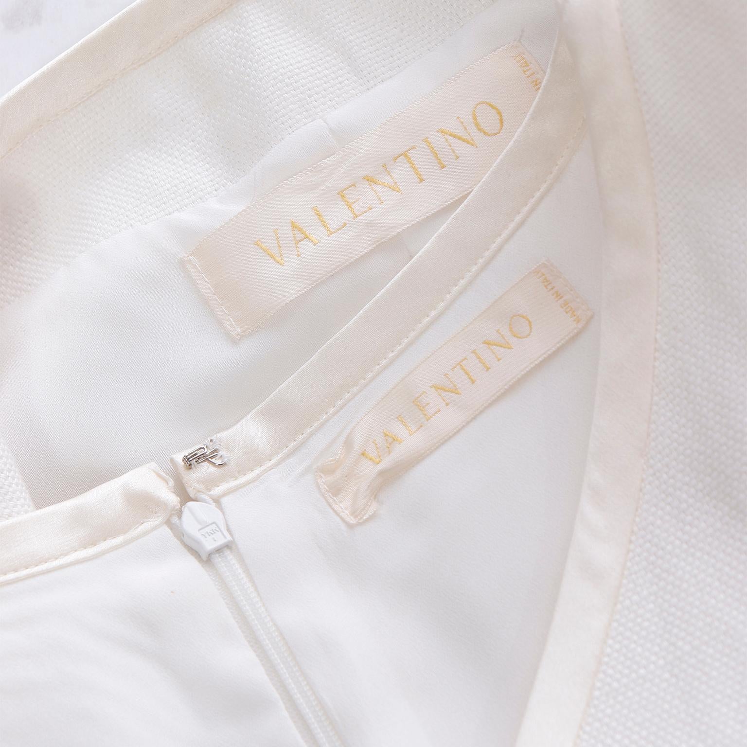 2007 Valentino Ivory Linen Sleeveless Runway Dress w Cropped Blazer Jacket For Sale 12