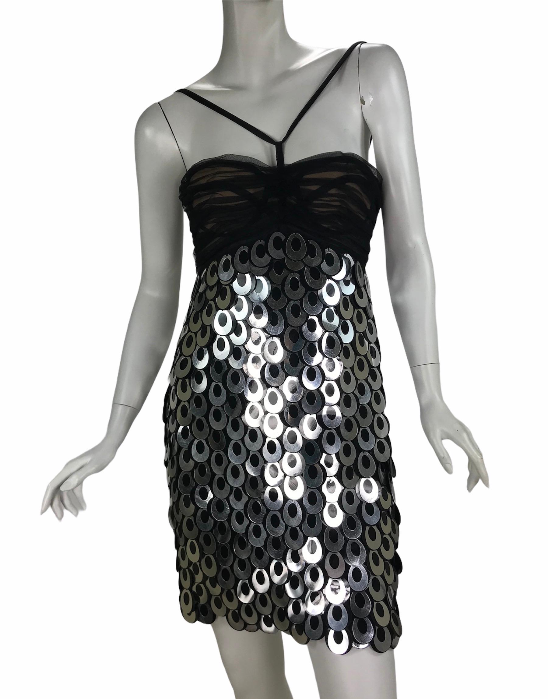 2007 Versace silver paillette dress as seen on Halle



