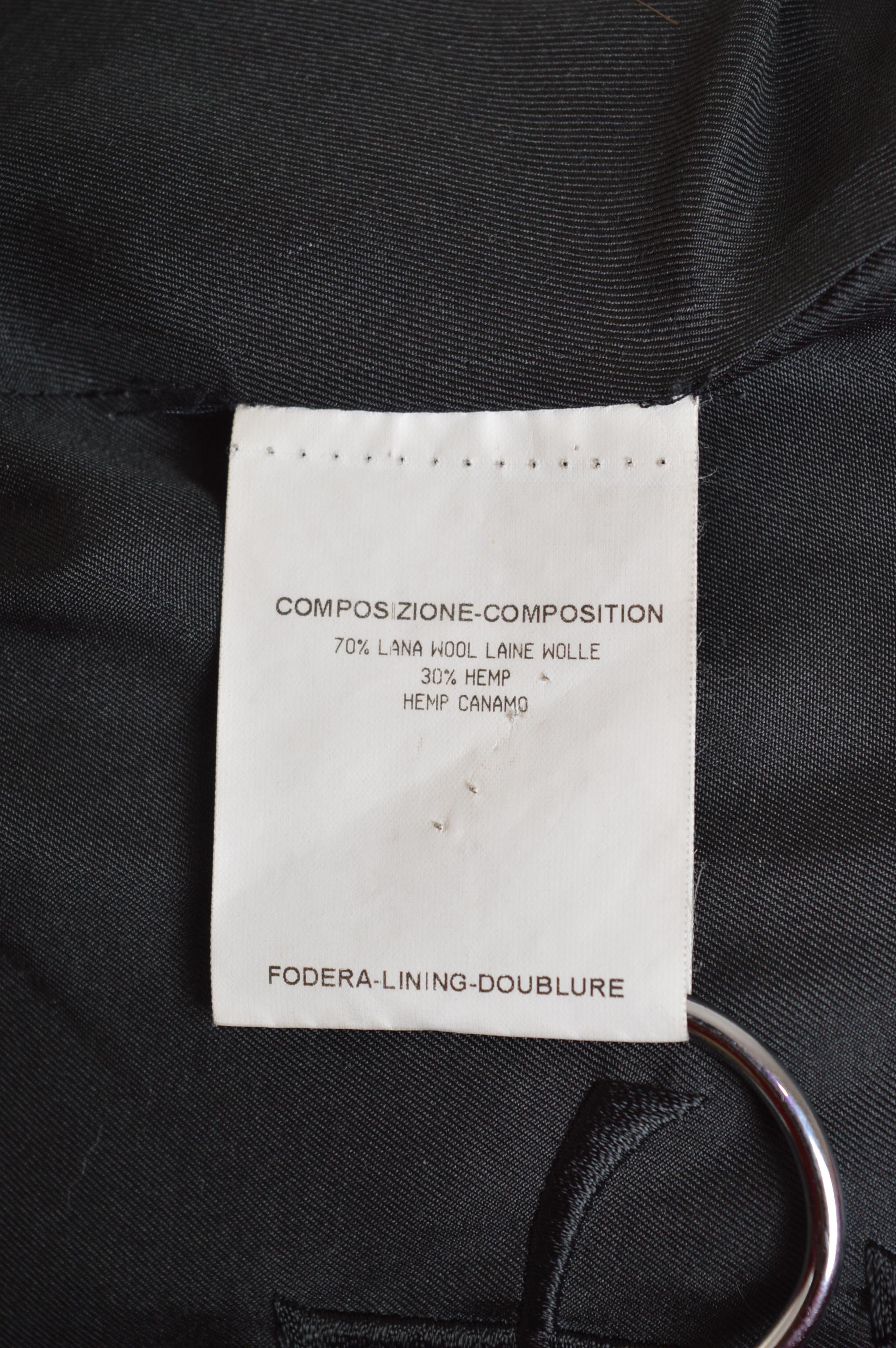 2007 Yves Saint Laurent Charcoal Grey Tailored Mottled Wool Military Blazer in vendita 11