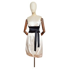 2007 Yves Saint Laurent Oyster Pearl Obi Kimono Gürtel Shift Cocktailkleid