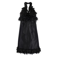 2007s Chanel Black Silk Cocktail Dress 