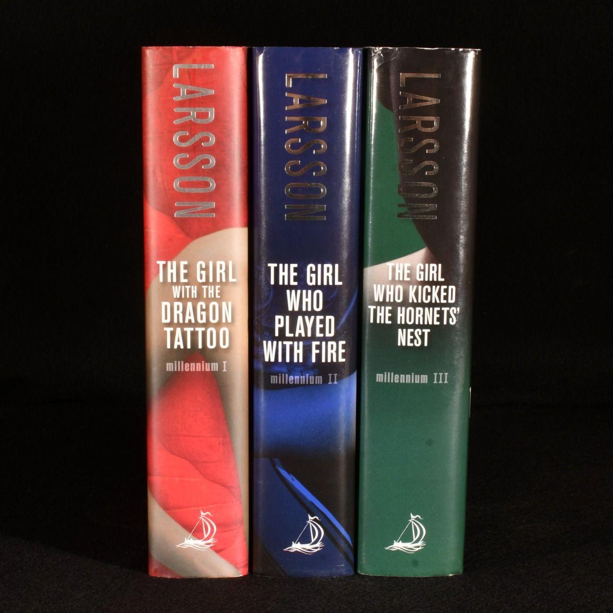 The first impressions in English of Stieg Larsson's popular crime trilogy set in Sweden.

The first edition, first impressions, of these works in English.

In the original unclipped dust wrappers.

Stieg Larsson's popular crime trilogy, originally
