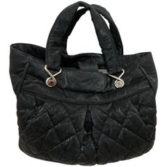 2008-2009 Chanel Black Quilted Waxed Shoulder Bag/Weekender w/Card & Zertifikat