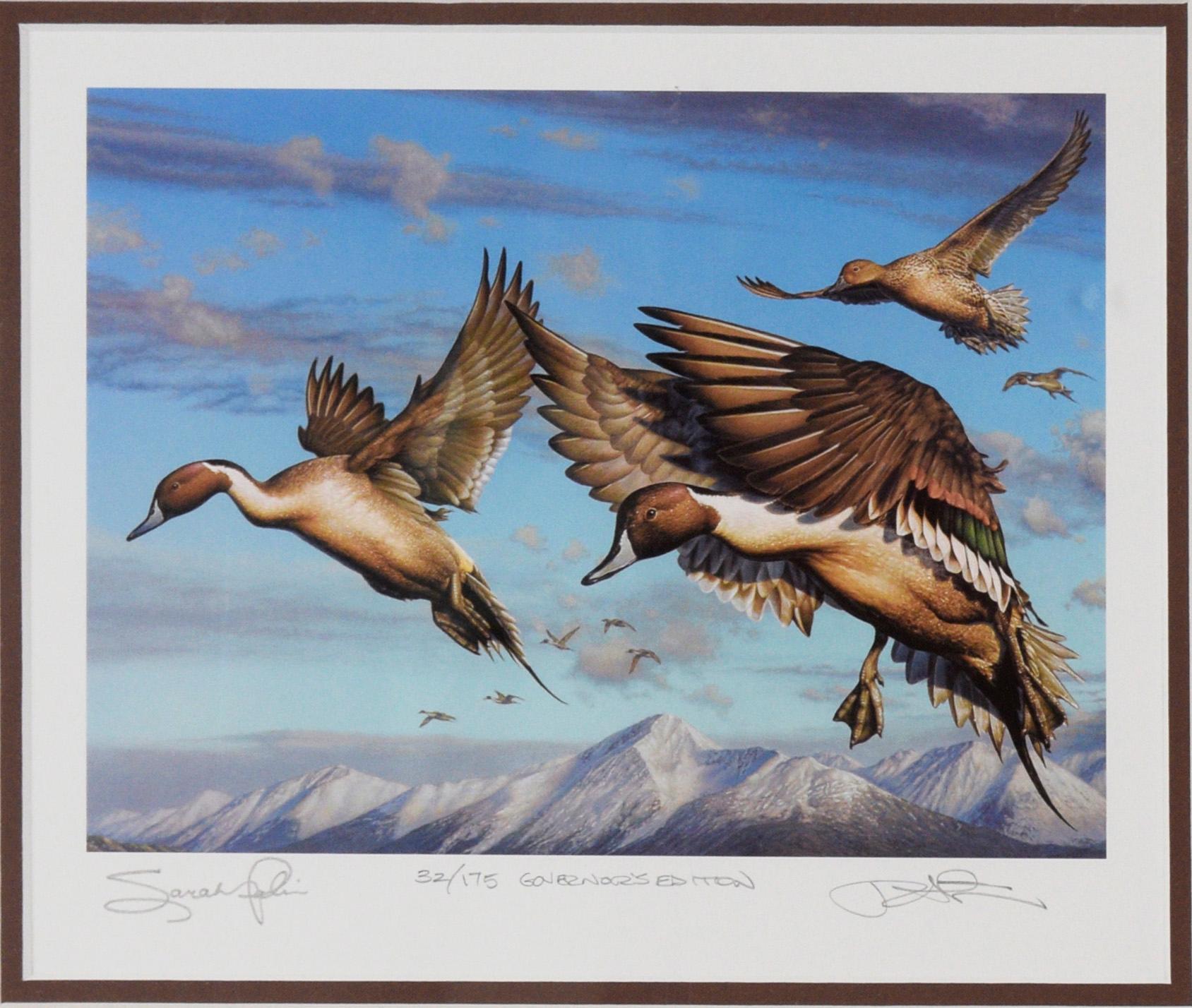 American 2008 Alaska Duck Stamp Print by Robert Steiner For Sale