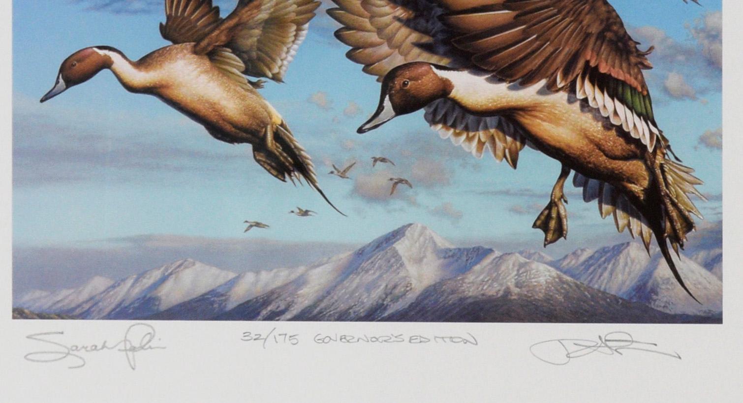 XXIe siècle et contemporain Impression du timbre sur le canard de l'Alaska 2008 par Robert The Steiner en vente