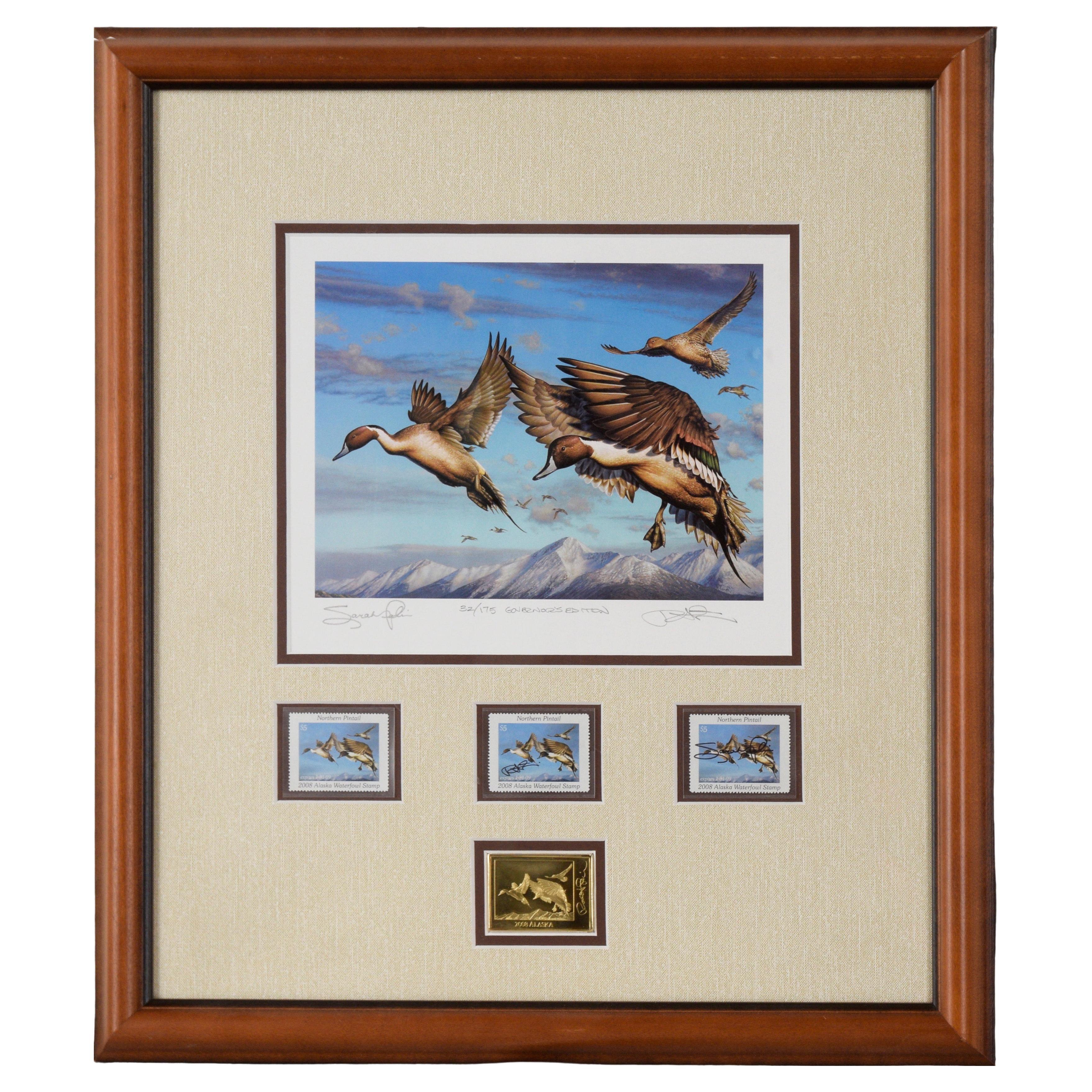 Impression du timbre sur le canard de l'Alaska 2008 par Robert The Steiner