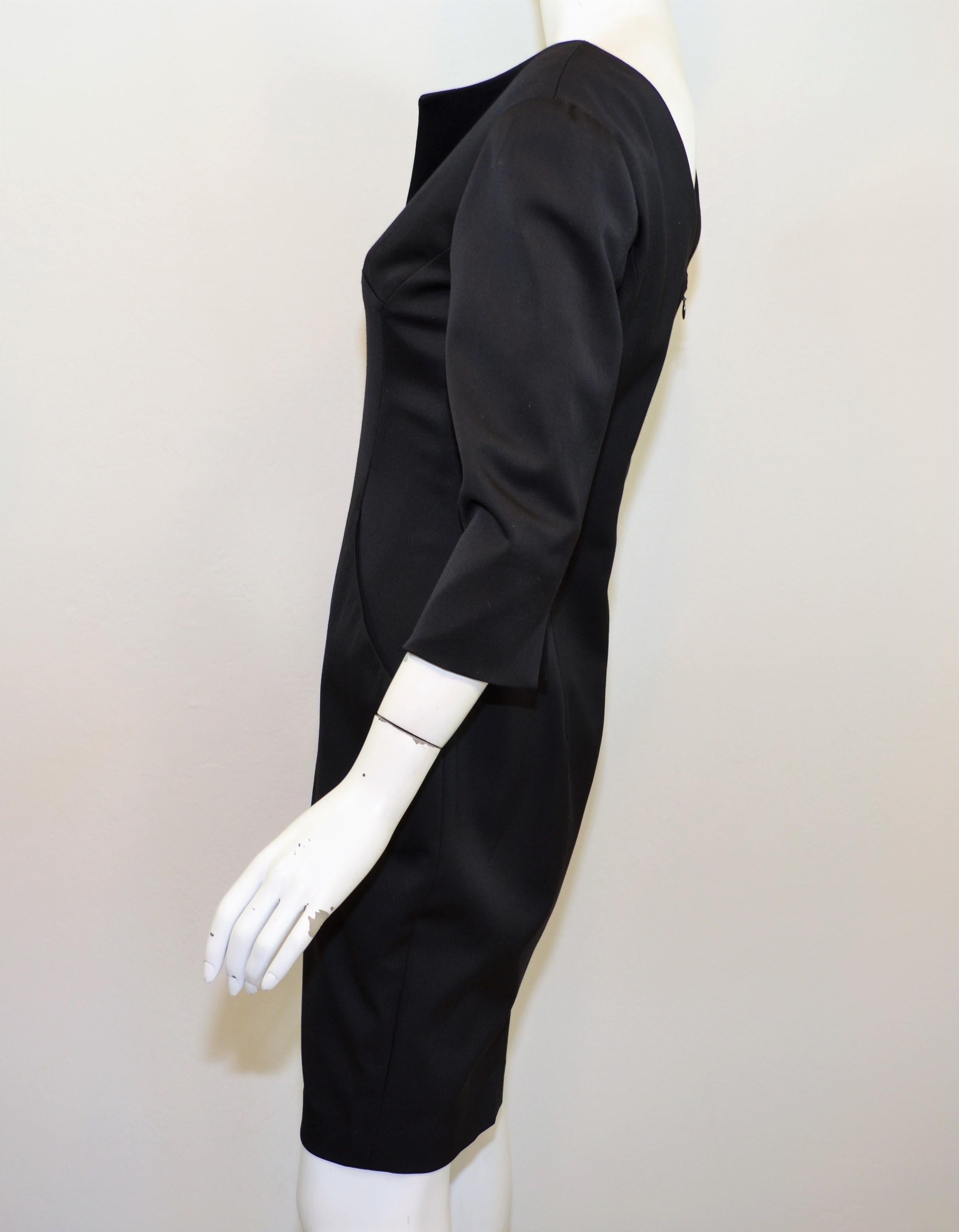 2008 Alexander McQueen Black 3/4 Sleeve Dress In Excellent Condition In Carmel, CA