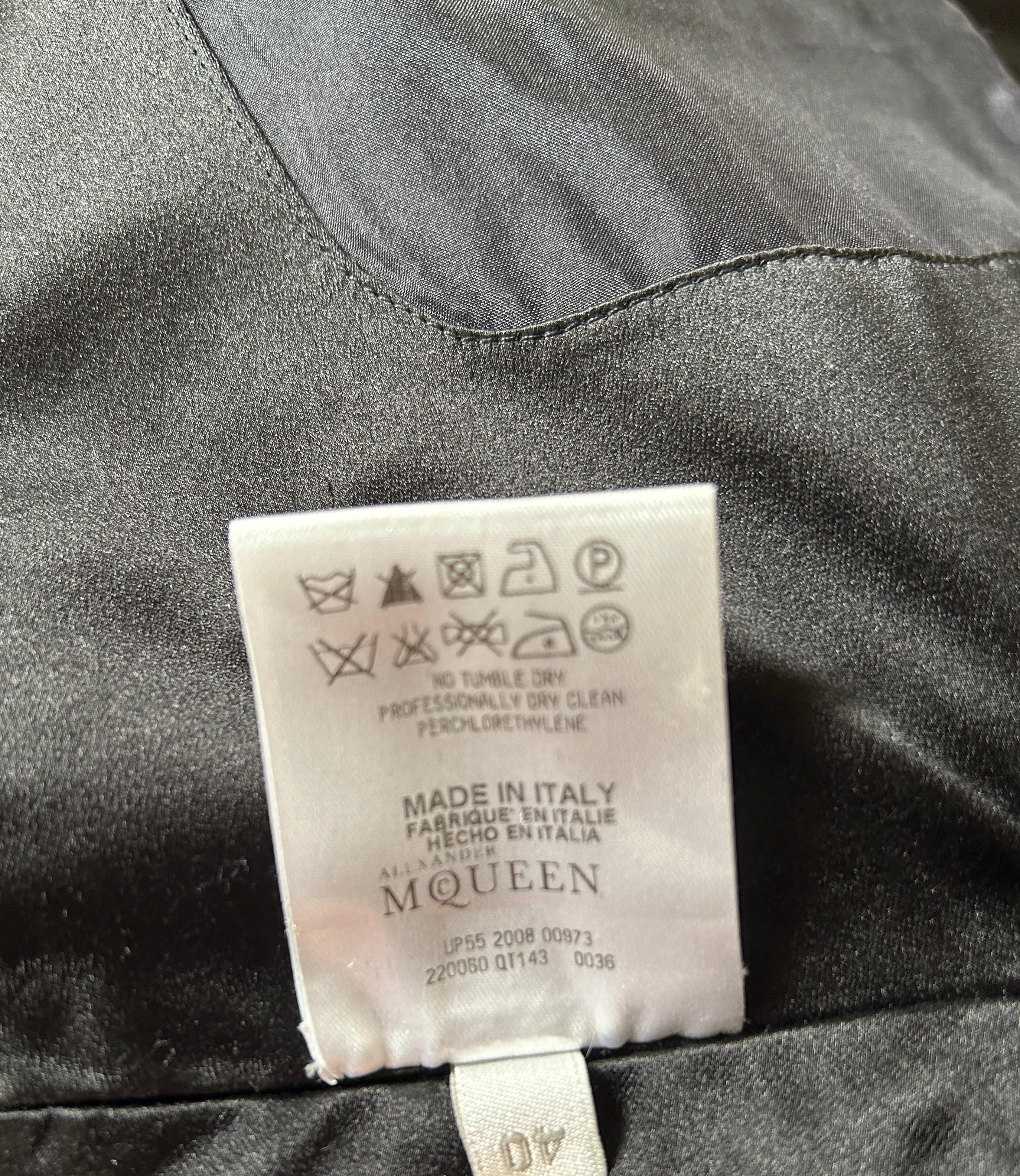 2008 Alexander McQueen Black Silk with Sheer Side Panels Dress  For Sale 5