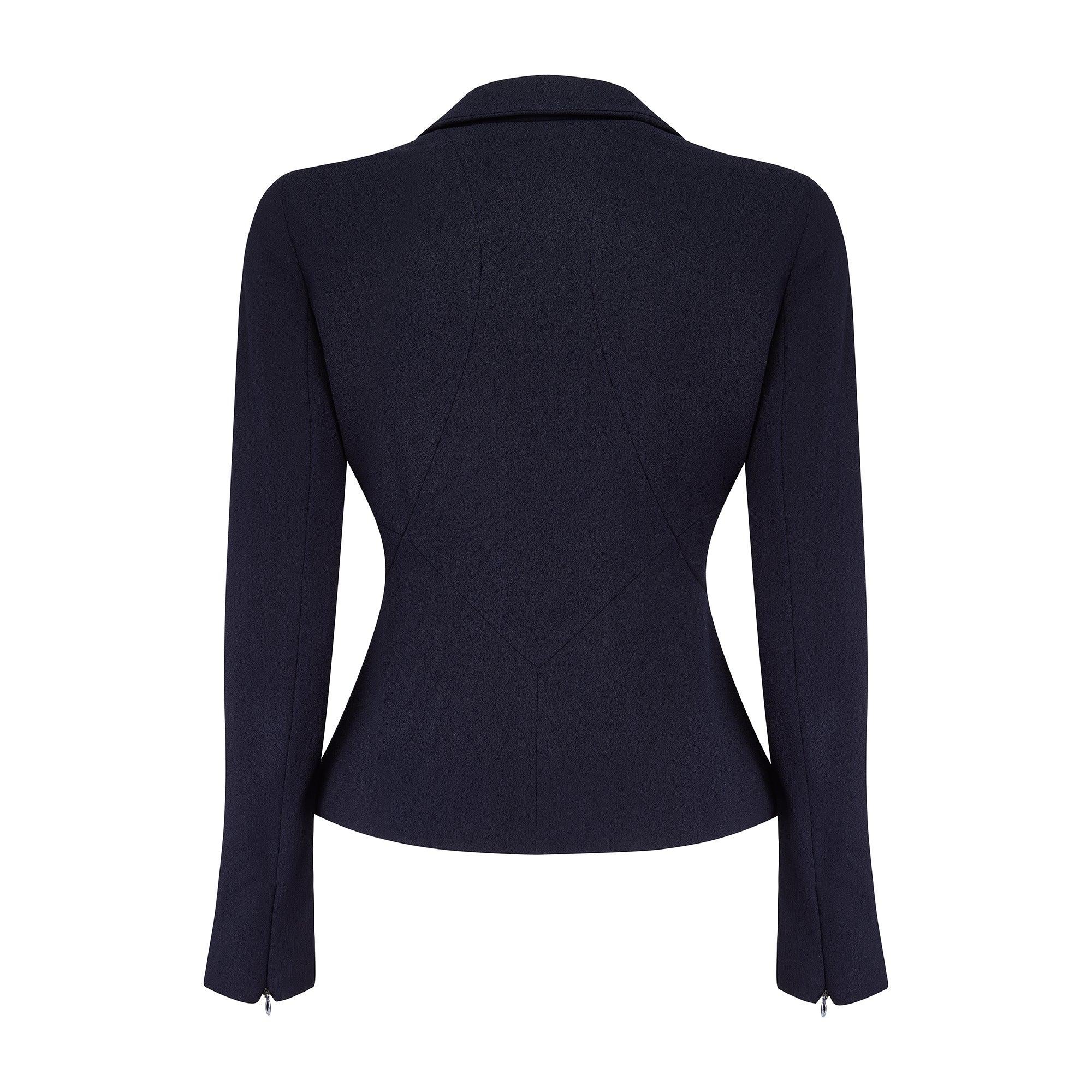 Black 2008 Alexander McQueen Navy Single Breasted Jacket For Sale
