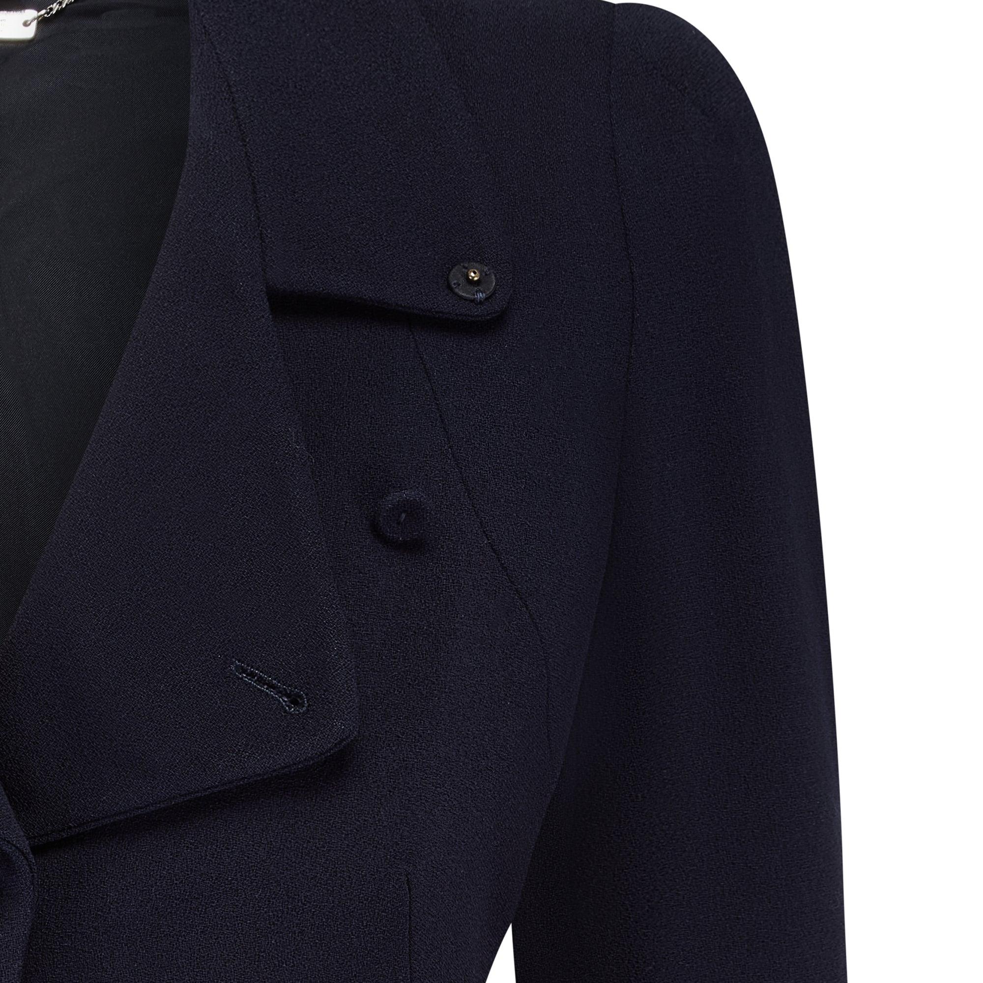 2008 Alexander McQueen Navy Single Breasted Jacket In Excellent Condition For Sale In London, GB