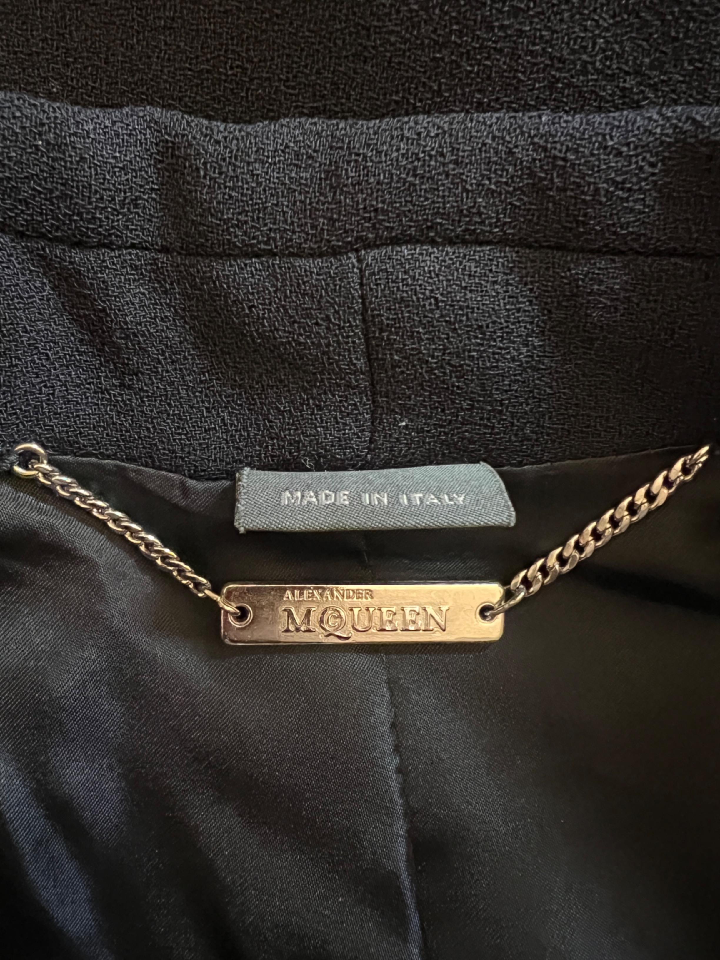 Women's 2008 Alexander McQueen Navy Single Breasted Jacket For Sale