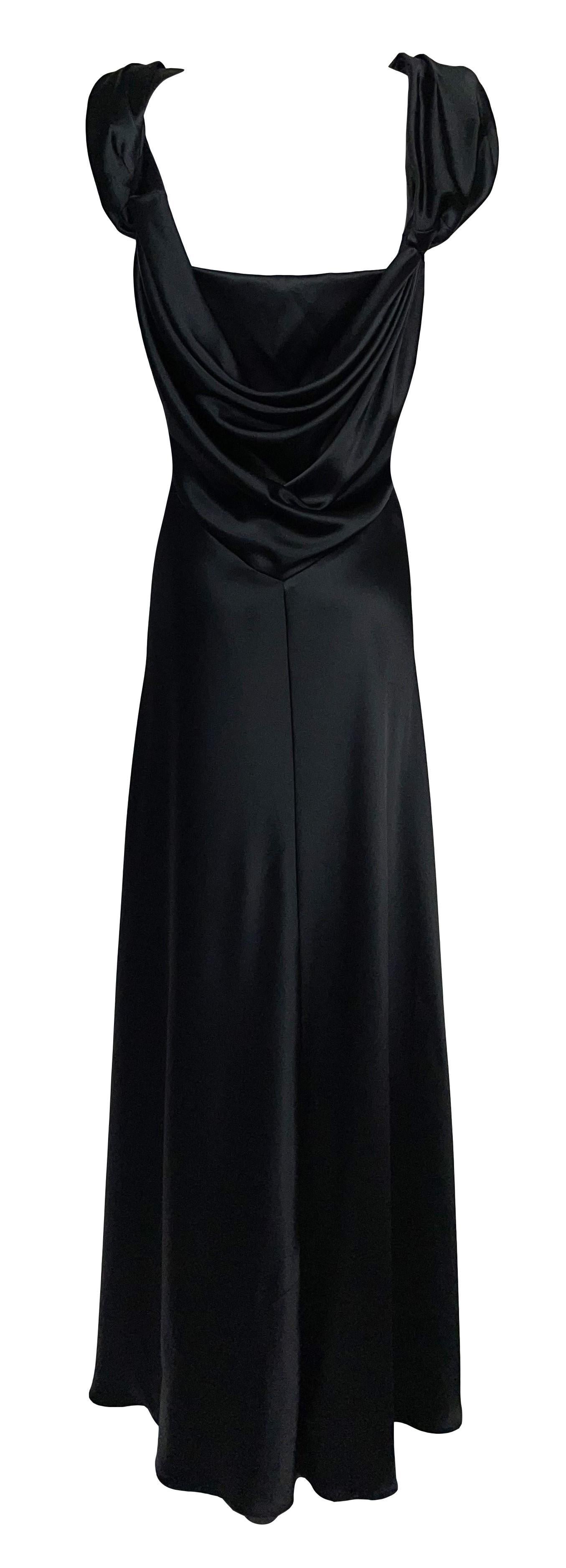 2008 Balenciaga by Nicolas Ghesquière Old Hollywood High Shoulders Black Dress In Good Condition In Yukon, OK