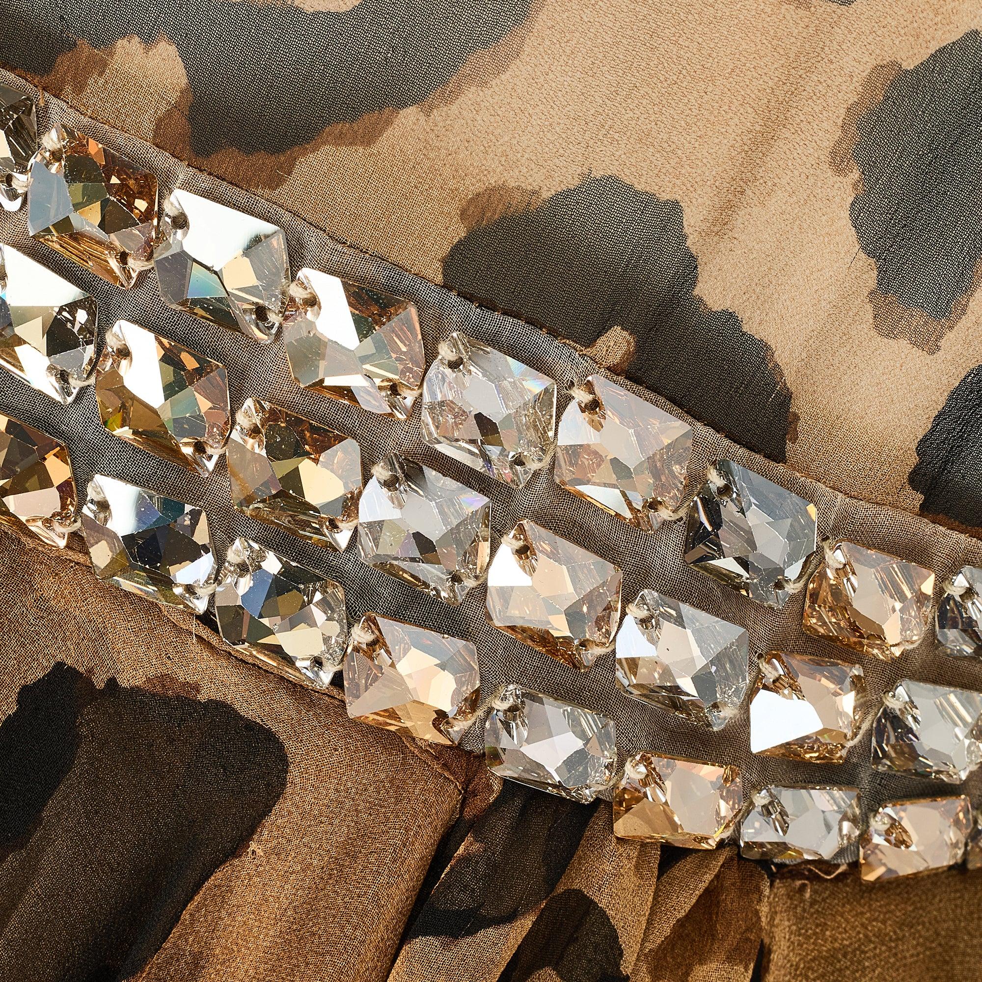 2008 Blumarine Runway Leopard Chiffon Maxi-Dress with Crystal Waistband In Excellent Condition For Sale In London, GB