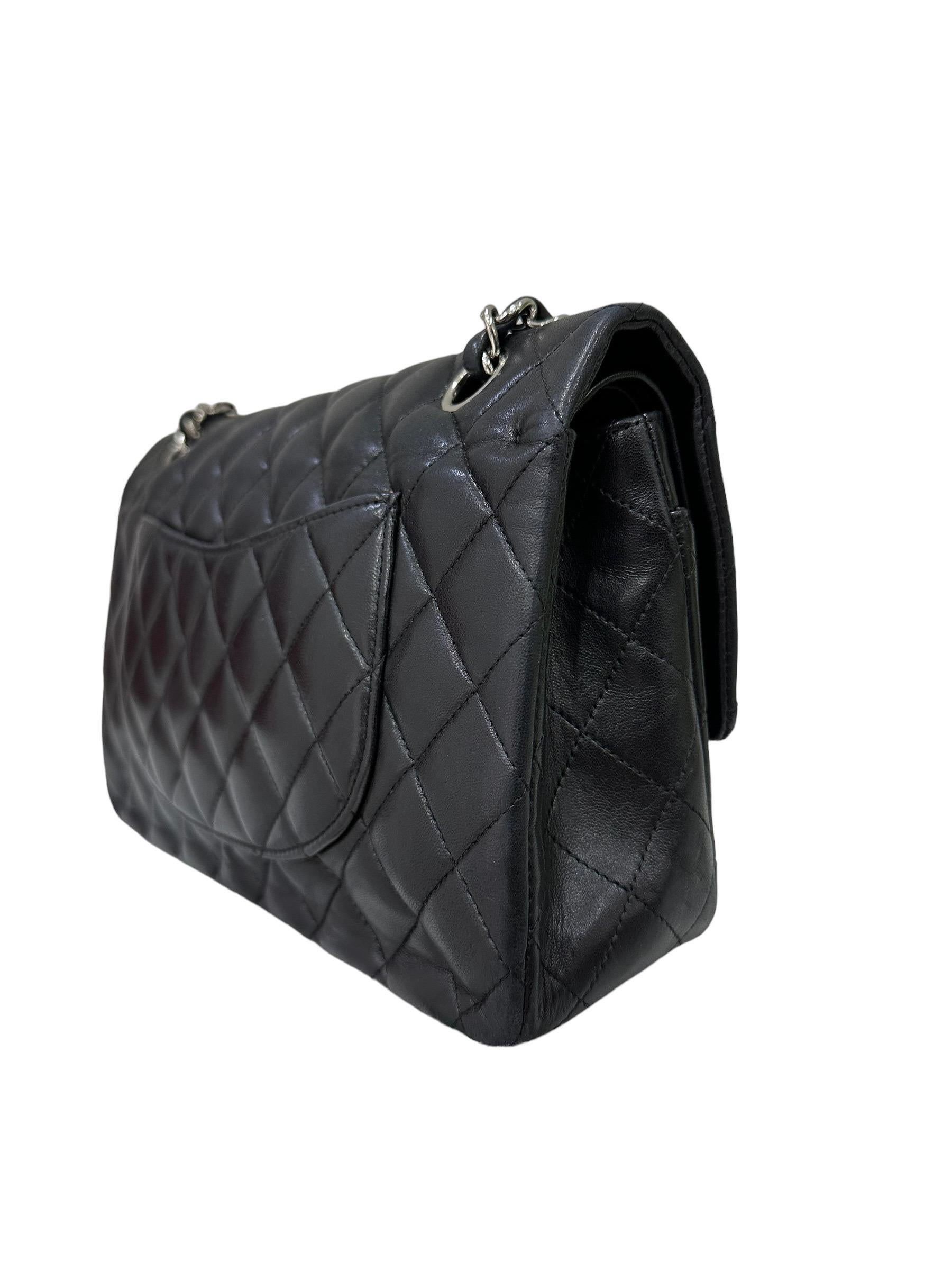 2008 Chanel. 2.55 Timeless Black Leather Shoulder Bag 6