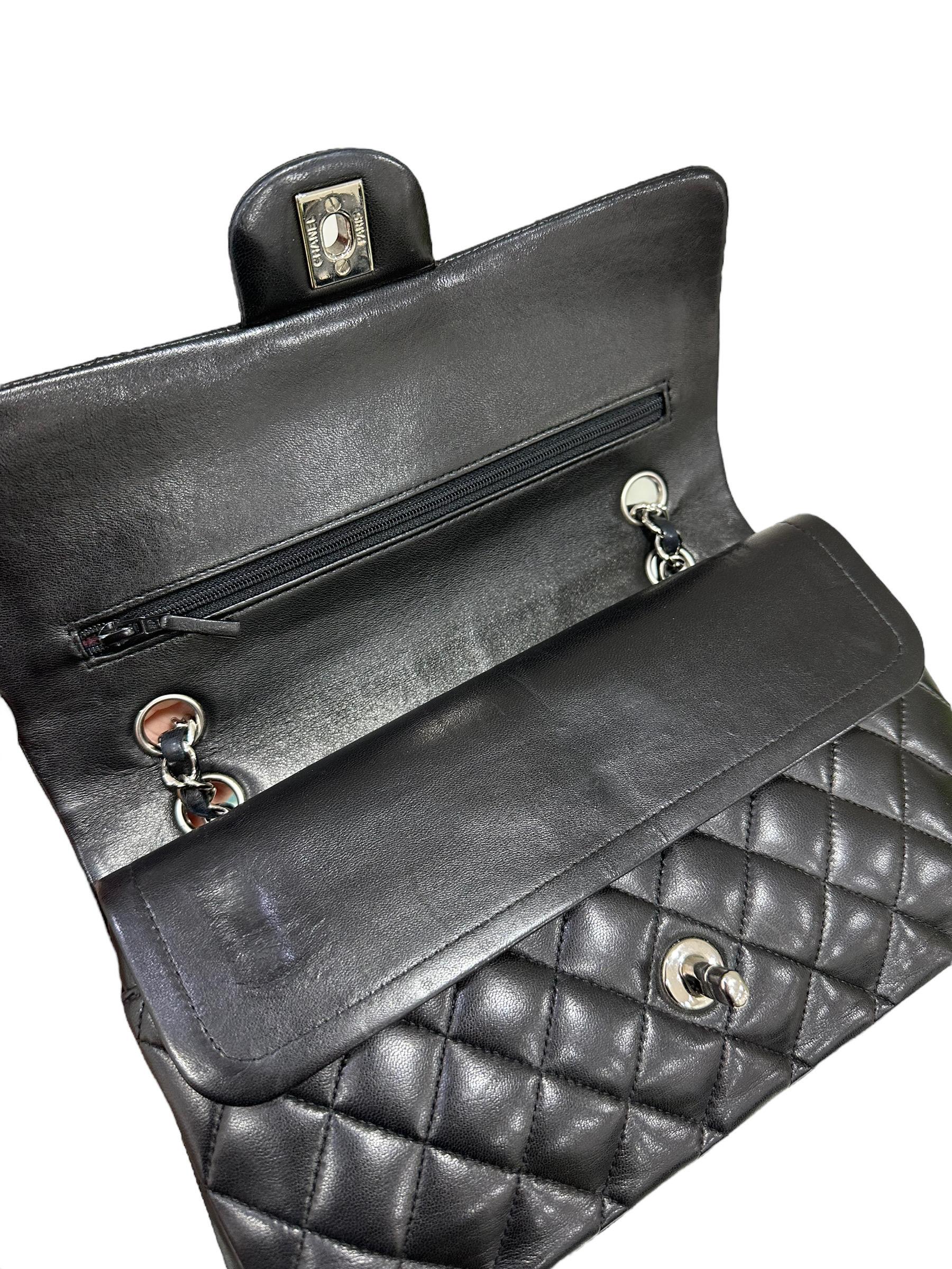 2008 Chanel. 2.55 Timeless Black Leather Shoulder Bag 10