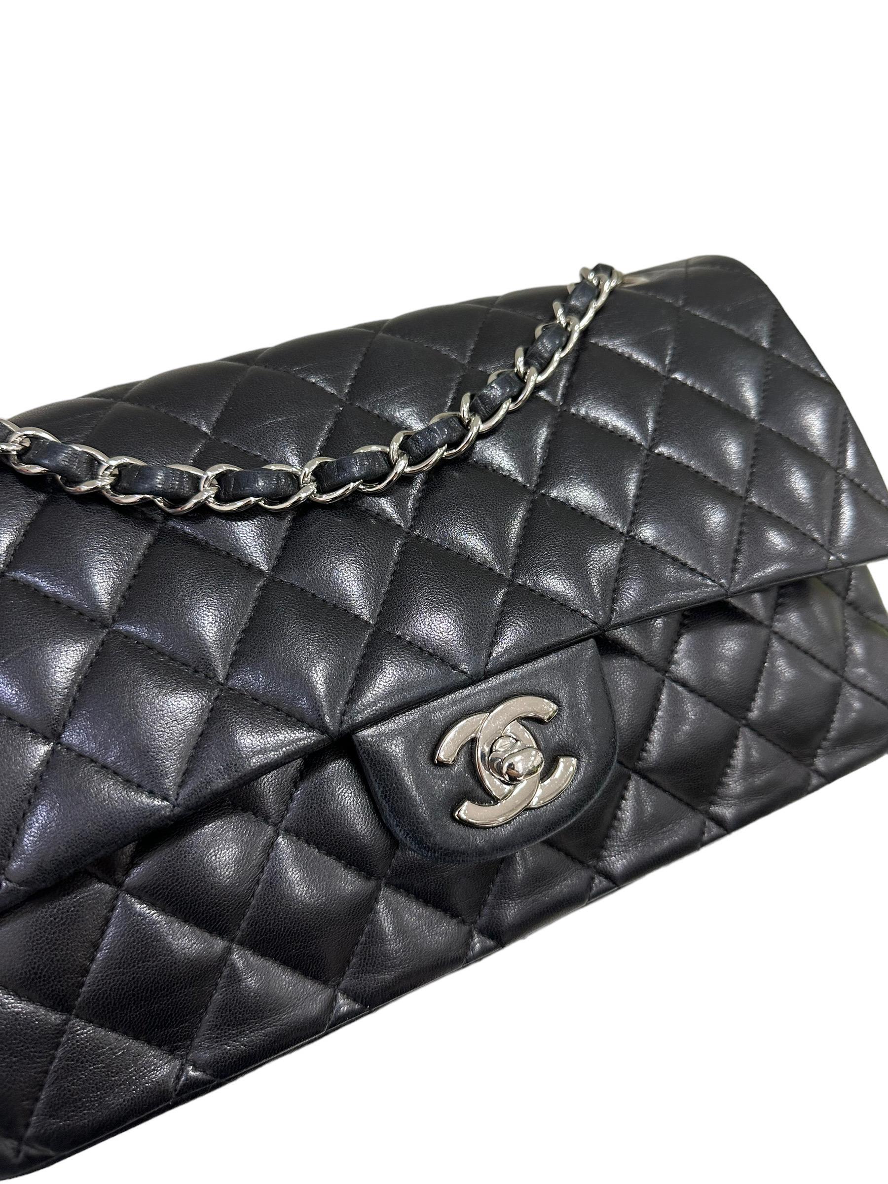 2008 Chanel. 2.55 Timeless Black Leather Shoulder Bag 1